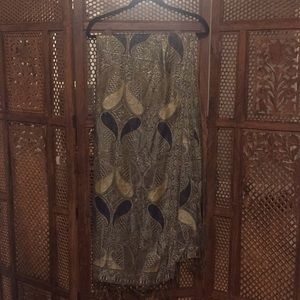 Gold & Navy Pashmina Scarf